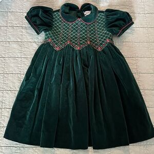 white christmas dresses Emily Red Christmas Smocked Girls Dress main image 0